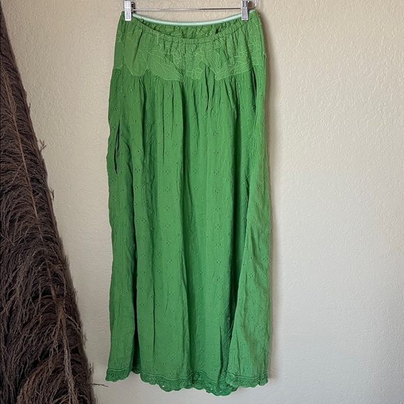 Free people meant to be green strapless eyelet midi dress - Picture 8 of 12